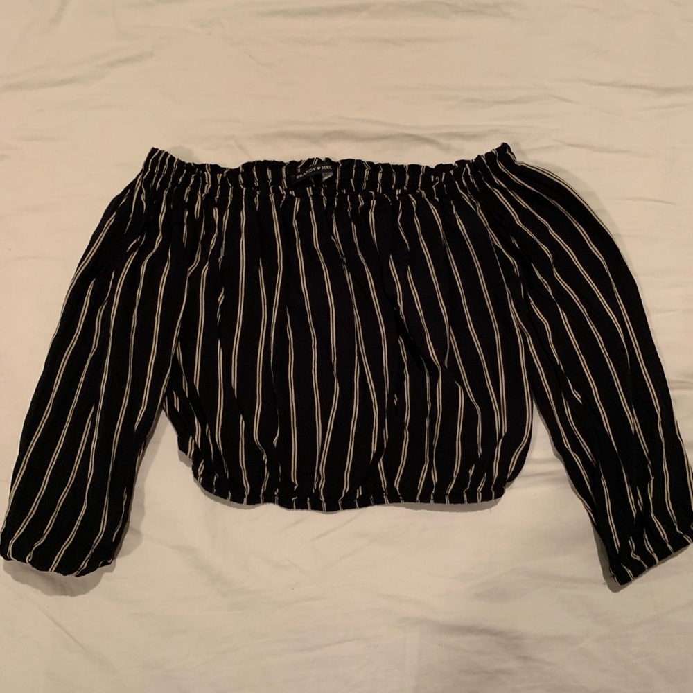 Cropped off the shoulder top from Brandy Melville
